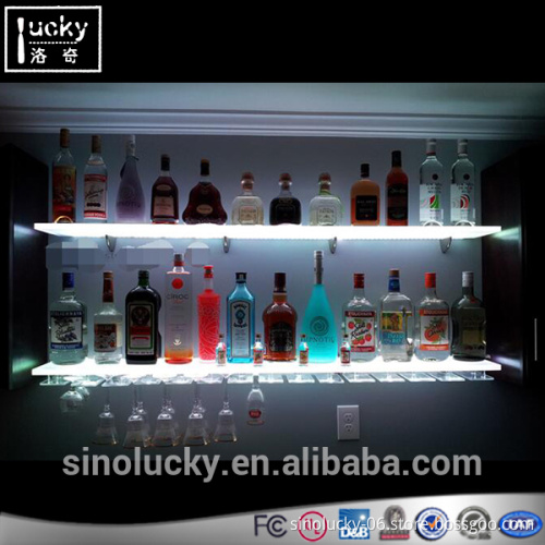 Acrylic Wine Display Shelf Led Bottle Display Wall Shelf